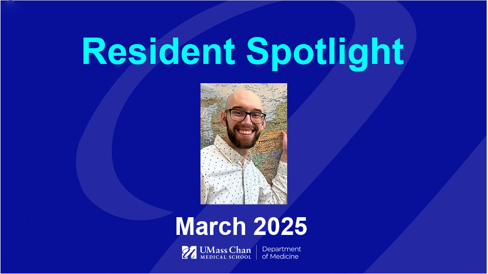  Resident Spotlight. March 2025, image of Sean Bowden, MD