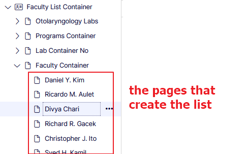 subpages in the content tree