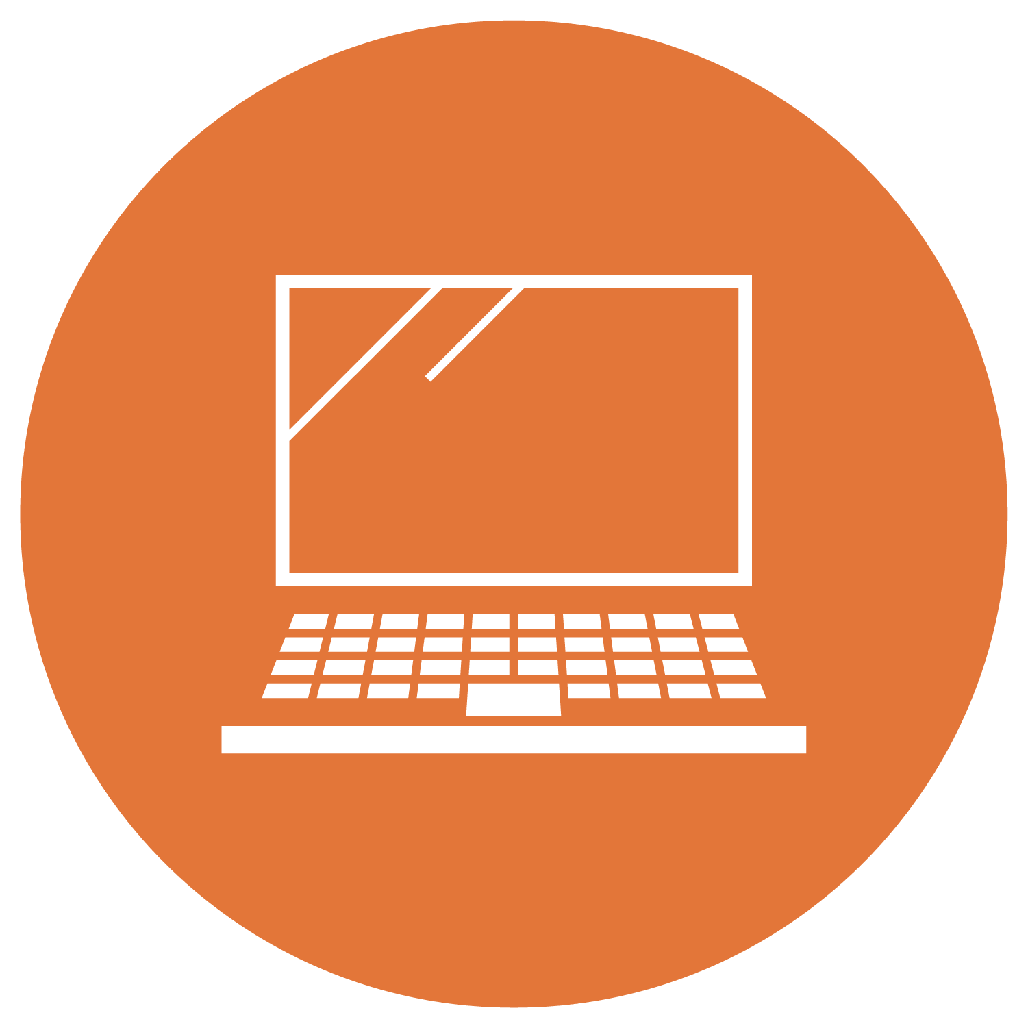 Orange circle computer icon