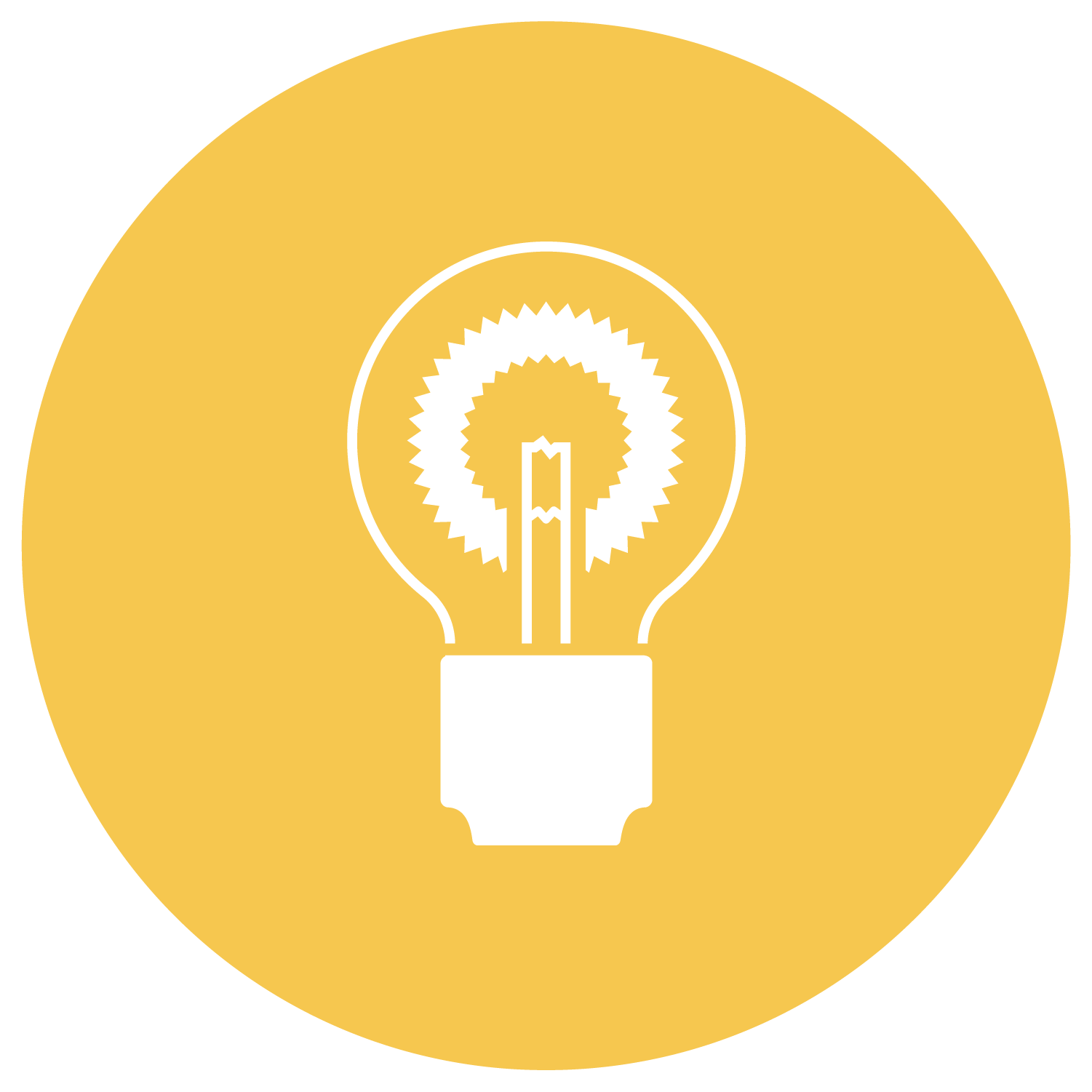 Yellow circle lightbulb icon