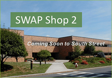 The image shows the South Street building with the words "SWAP Shop 2" over it