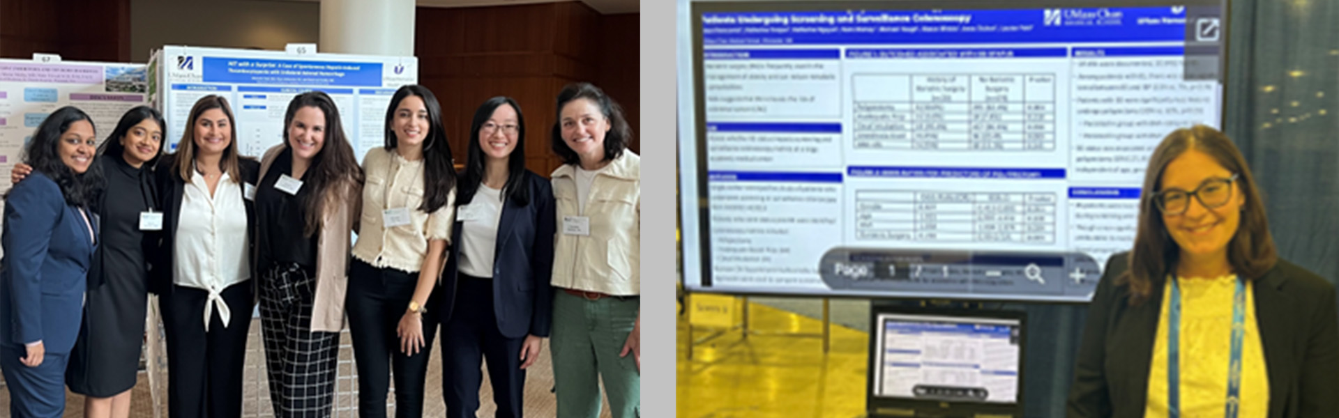Photo collage of residents in the Women's in Medicine group presenting work