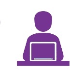 icon person using laptop