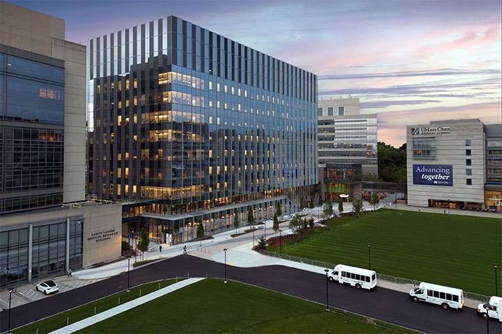 UMass campus featuring the Paul J. DiMare Center