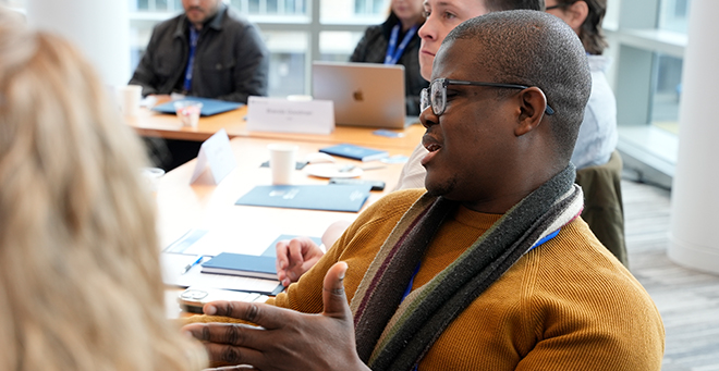 Participant wearing a yellow shirt