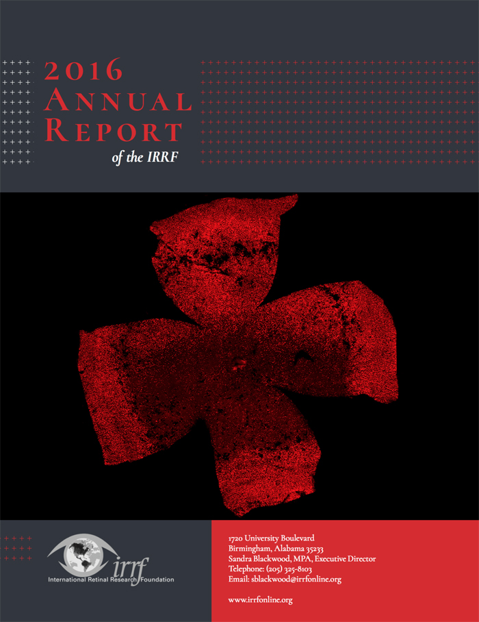 IRRF 2016 annual report features Marina's research on Cover