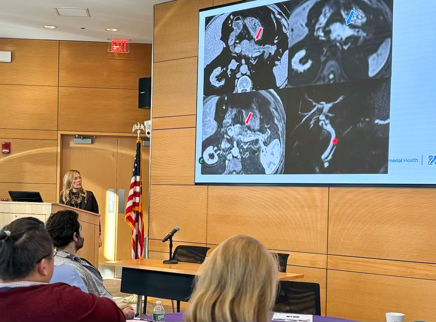 Lacey McIntosh presenting at pancreatic cancer symposium