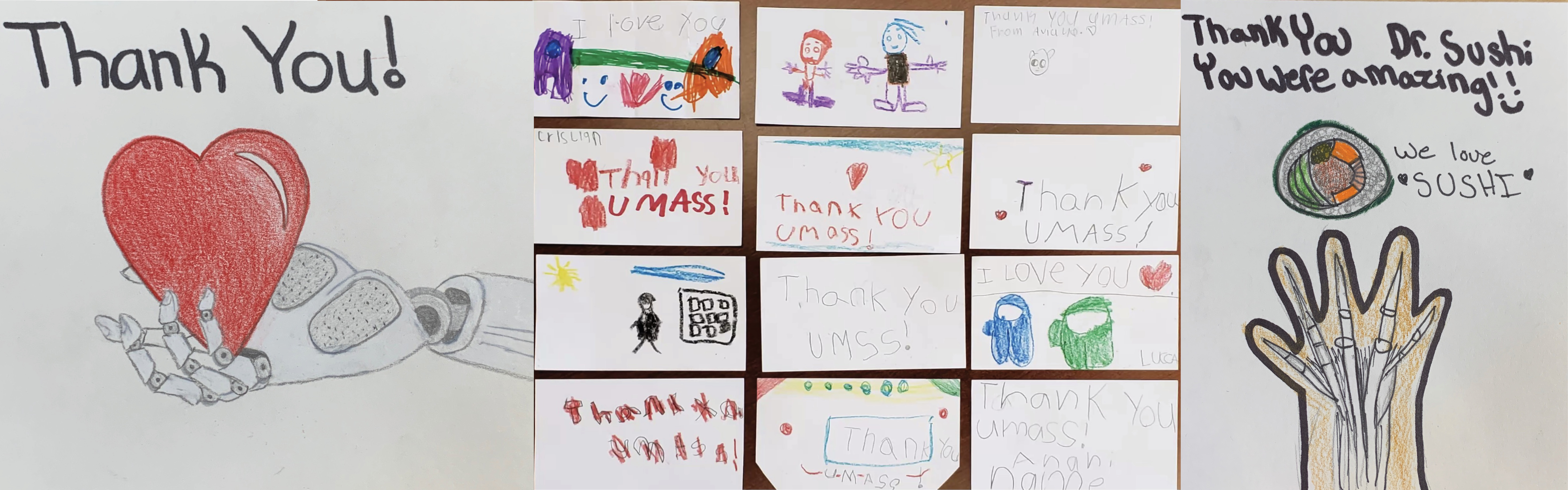 Thank you notes from students