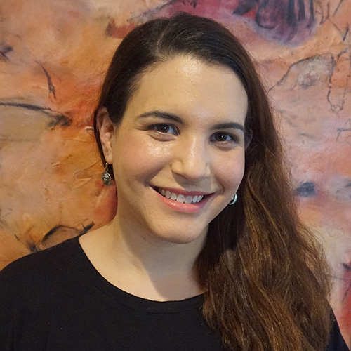 white woman with long dark hair