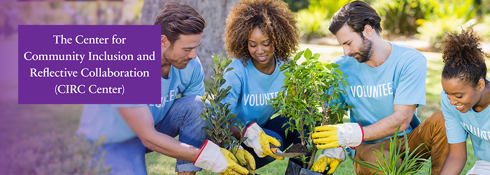 group of teens doing gardening community service