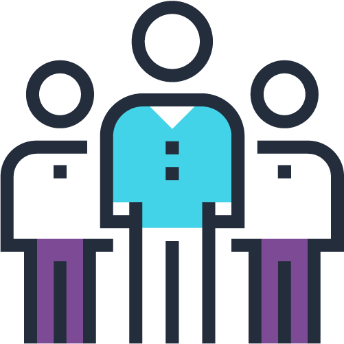 3 people grouped together icon