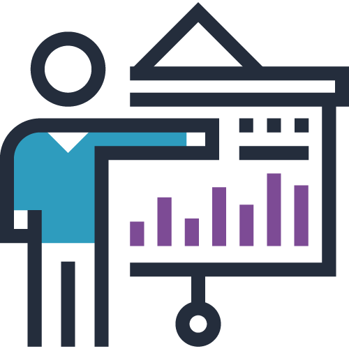 presenter with screen icon