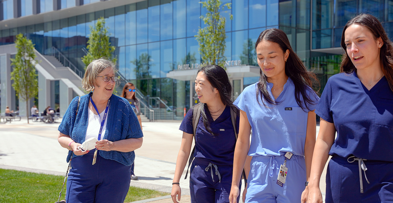 Left to right: Jill A. Zitzewitz, PhD, and medical students Jaein Jung, Angelina Cicerchia and Nicole Bouzan 
