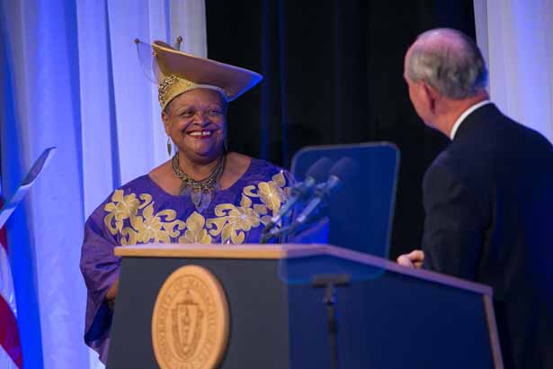Deborah Harmon Hines, PhD, receives the Chancellor’s Medal for Distinguished Service.