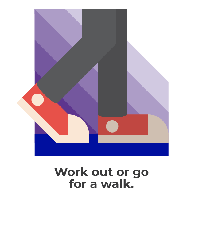 Illustration for Strategies to regain equilibrium vary from person to person, Runyan said, but movement of any kind, whether exercising or just going for a walk, is a &ldquo;high-yield intervention&rdquo; for calming the nervous system.